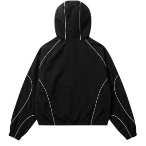 Mens Hooded Techwear Reflective Windbreaker Jacket | Techwear Reflective Jacket