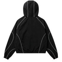 Mens Hooded Techwear Reflective Windbreaker Jacket | Techwear Reflective Jacket