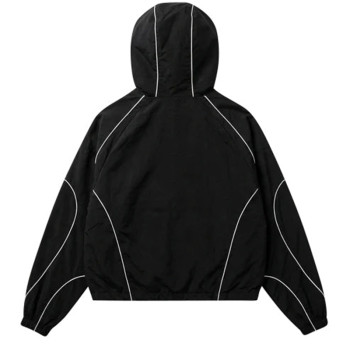 Mens Hooded Techwear Reflective Windbreaker Jacket | Techwear Reflective Jacket