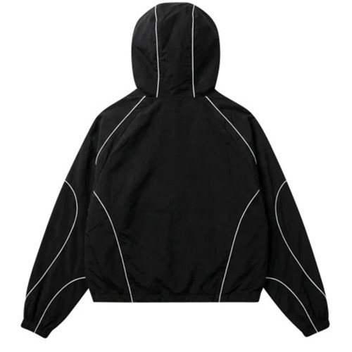 Mens Hooded Techwear Reflective Windbreaker Jacket | Techwear Reflective Jacket