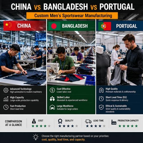 China vs Bangladesh vs Portugal for Custom Men's Sportswear Manufacturing: An Honest Comparison (2026)