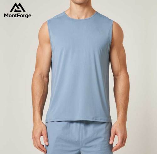 Custom OEM Men's Tank Top | Polyester Spandex Gym Tank Top | Color Block Training Tank Top Factory