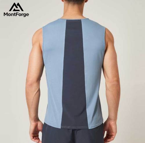 Custom OEM Men's Tank Top | Polyester Spandex Gym Tank Top | Color Block Training Tank Top Factory