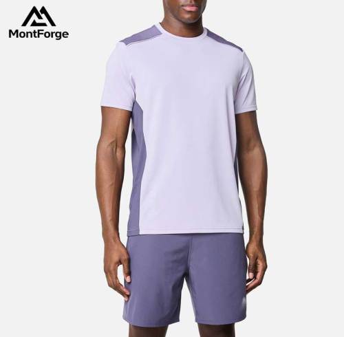 Wholesale Breathable Mesh Side Panel Men's Gym Tee Workout Shirts Bulk | Men's Color-Block Athletic Gym Tee Supplier