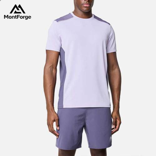 Wholesale Breathable Men's T Shirts Manufacturer | Men's Color-Block Athletic Gym Tee Supplier
