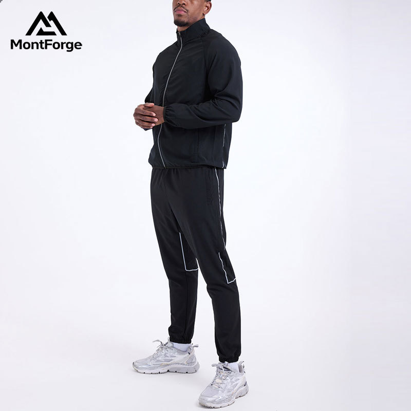  Men's Casual Reflective Striped Tracksuit supplier