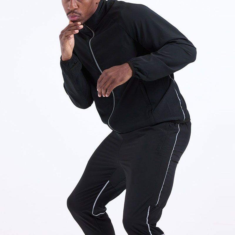  Men's Casual Reflective Striped Tracksuit supplie