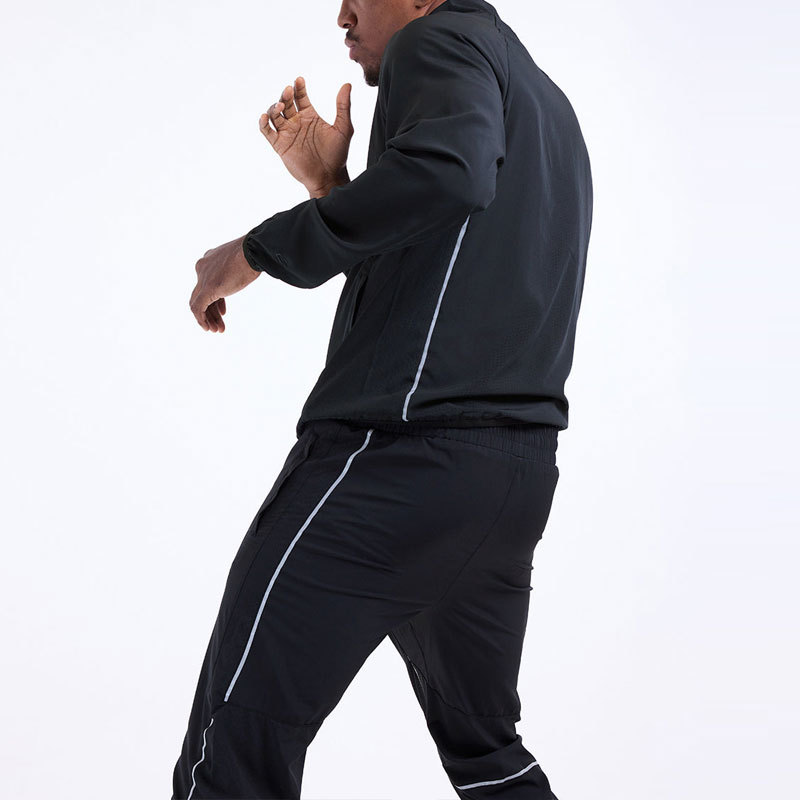 Men's Casual Reflective Striped Tracksuit supplie