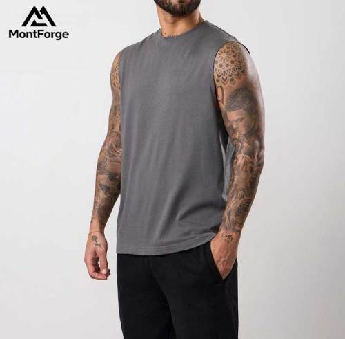Custom Logo Minimalist Plain Sleeveless T-Shirt Men's Activewear Supplier | Wholesale Blank Men's Cotton Muscle Tee Sleeveless Shirt Bulk