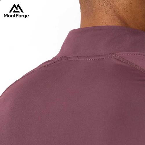 Wholesale Custom Men's 1/4 Zip Muscle Long Sleeve Shirt | Men's Gym Quarter Zip Shirts Supplier