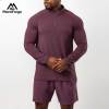 Wholesale Custom Men's 1/4 Zip Running Long Sleeve Shirt | Polyester Spandex Gym Slim Fit Muscle Shirts | Men's Gym Quarter Zip Wear Supplier