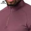 Wholesale Custom Men's 1/4 Zip Running Long Sleeve Shirt | Polyester Spandex Gym Slim Fit Muscle Shirts | Men's Gym Quarter Zip Wear Supplier