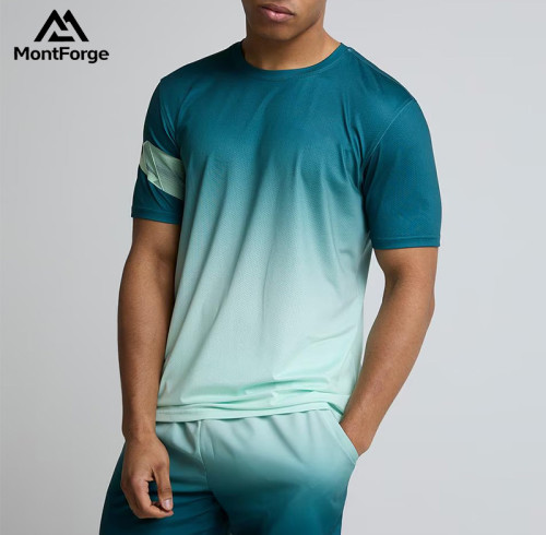 Breathable Polyester Printed T-shirt Wholesale Sportswear Manufacturer | Short Sleeve Crew Neck T-shirt For Men