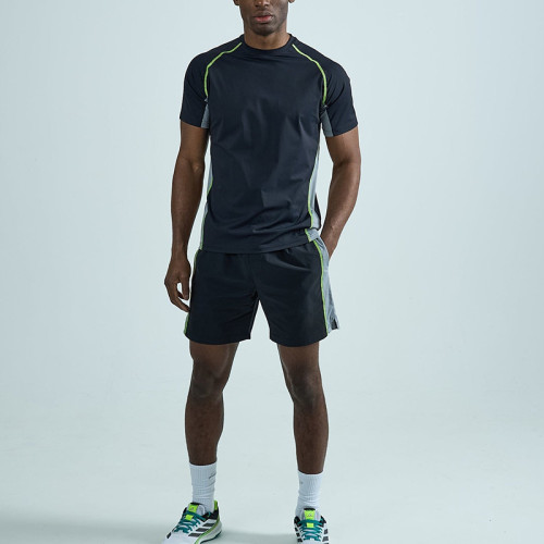 Factory Direct Men's Quick Dry Running Set | Custom Contrast Piping Gym Wear Manufacturer
