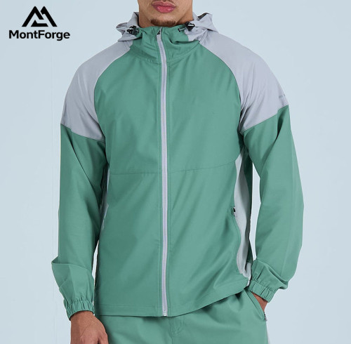 Private Label Hooded Windbreaker Jacket | Custom Color-Block Tracksuit Clothing Supplier