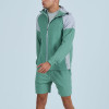 Private Label Hooded Windbreaker Jacket | Custom Color-Block Tracksuit Clothing Supplier