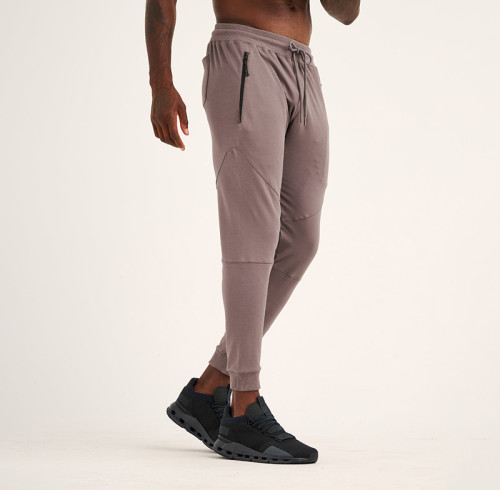 Custom-Engineered Men's Tapered Joggers | Bonded Zipper Pocket Tracksuit