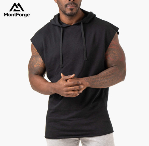Custom Men's Sleeveless Hoodie | Sleeveless Workout Hoodie Factory