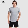 Custom Mens Athleisure Gym T Shirt | Curved Drop Hem Urban Jogging Sportswear OEM
