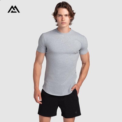 Custom Mens Athleisure Gym T Shirt | Curved Drop Hem Urban Jogging Sportswear OEM