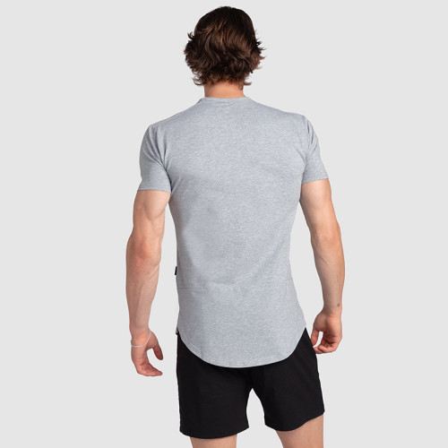 Custom Mens Athleisure Gym T Shirt | Curved Drop Hem Urban Jogging Sportswear OEM