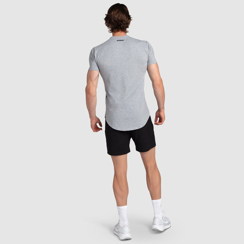 Custom Mens Athleisure Gym T Shirt | Curved Drop Hem Urban Jogging Sportswear OEM