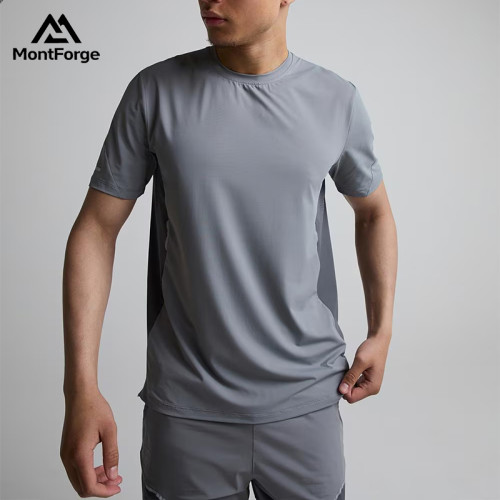Sport T-Shirts Manufacturer | Polyester Workout Grey mixed T-Shirts For Men