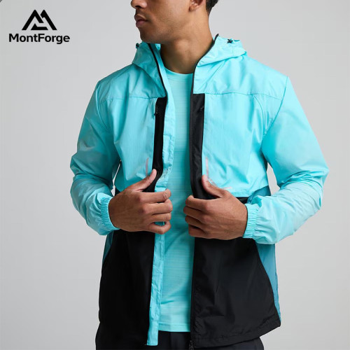 Full-zip Jacket Manufacturer | Reflective Strip Logo Hoold Windbreak Jacket for Men