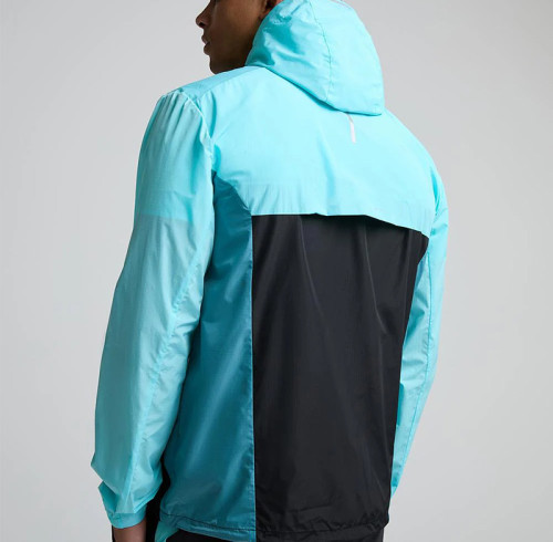 Full-zip Jacket Manufacturer | Reflective Strip Logo Hoold Windbreak Jacket for Men