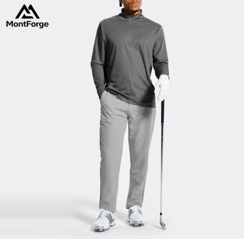 Custom Men Quarter Zip Golf Pullover Manufacturer|Wholesale Performance Golf Top Factory