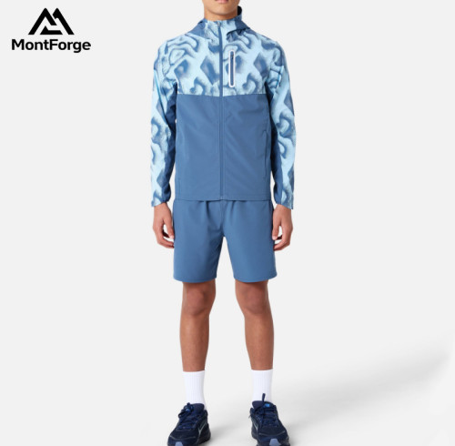 Custom Sublimation Printing Tracksuit Manufacturer | Windbreaker Shorts Workout Outfit
