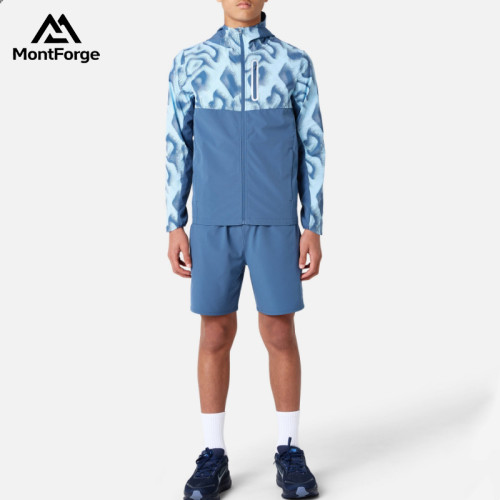 Custom Sublimation Printing Tracksuit Manufacturer | Windbreaker Shorts Workout Outfit