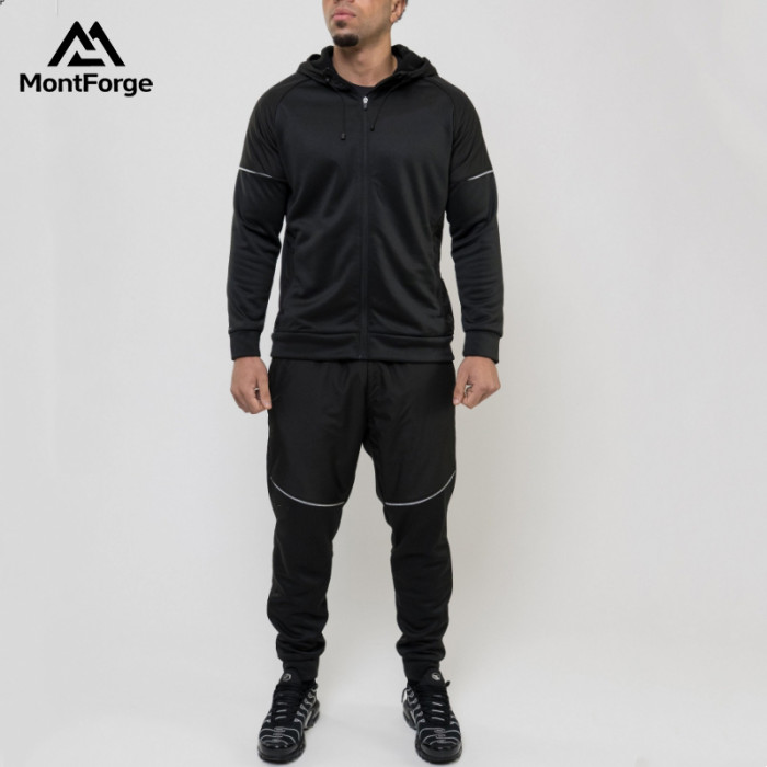 Custom Black Polyester Tracksuit Manufacturer | Men Tracksuit 2 Piece Set Supplier