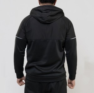 Custom Black Polyester Tracksuit Manufacturer |  Men Tracksuit 2 Piece Set Supplier