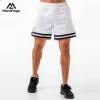 Custom Mens White Mesh Basketball Shorts Factory | Striped Hem Athletic Gym Shorts Supplier