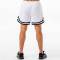 Custom Mens White Mesh Basketball Shorts Factory | Striped Hem Athletic Gym Shorts Supplier