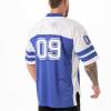 Factory Custom Color Block Mesh Football Jersey  | Vintage Striped Sleeve Number Print Sports Tee Suppier