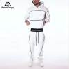 Custom Black Piping White Hoodie Tracksuit Manufacturer | Factory Men Fleece Streetwear Sweat Suit