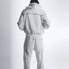 Custom Black Piping White Hoodie Tracksuit Manufacturer | Factory Men Fleece Streetwear Sweat Suit