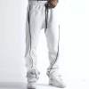 Custom Black Piping White Hoodie Tracksuit Manufacturer | Factory Men Fleece Streetwear Sweat Suit