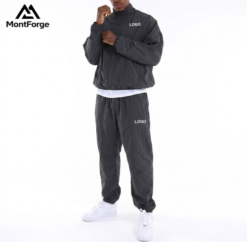 Private Label Men's Oversized Windbreaker Set | Wholesale Premium Streetwear Tracksuit Supplier