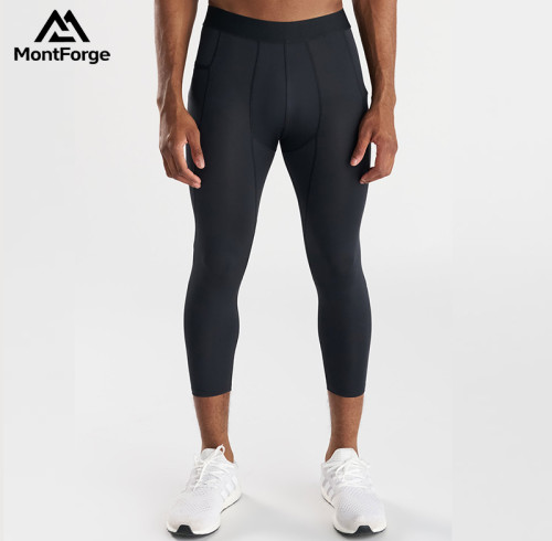 Custom Men's 3/4 Length Baselayer Leggings | Wholesale Compression Tights Supplier