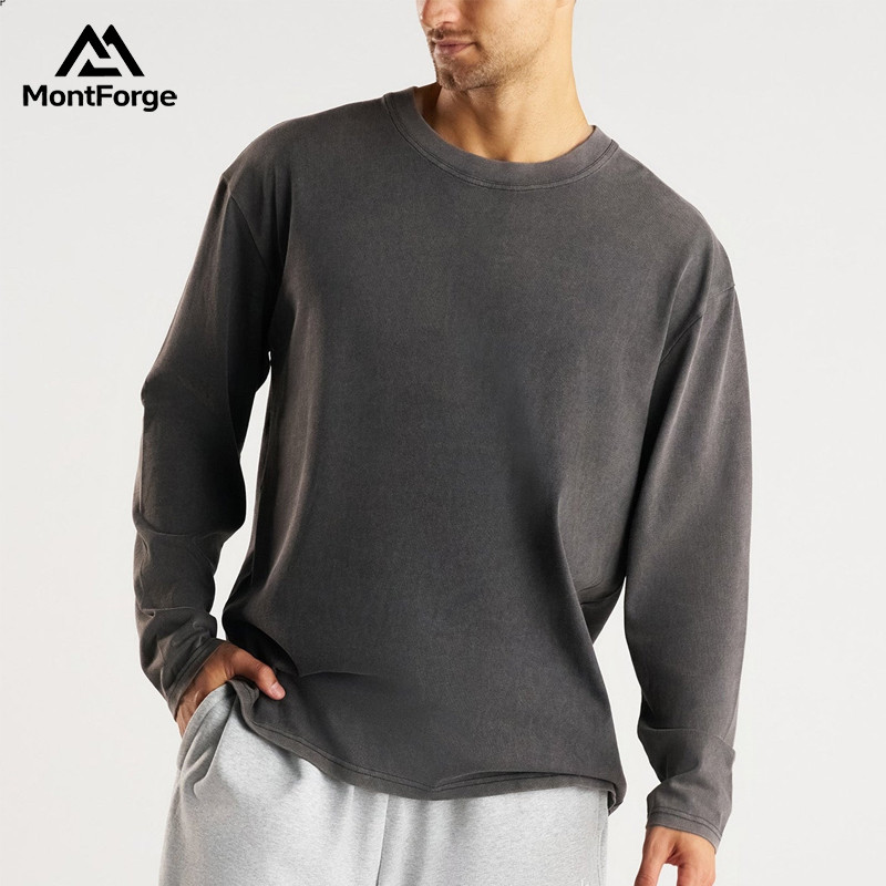 Private Label Men's Vintage Washed Long Sleeve T-Shirt