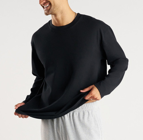 Custom Logo Men's Oversized Long Sleeve T-Shirt | Wholesale Trendy Athleisure Apparel Supplier