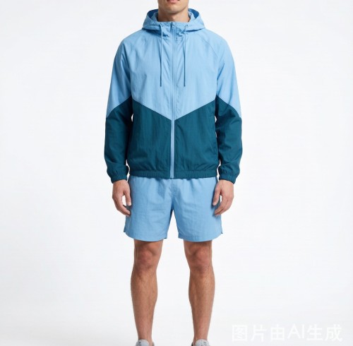 Men's Lightweight Color-Block Windbreaker Tracksuit Set