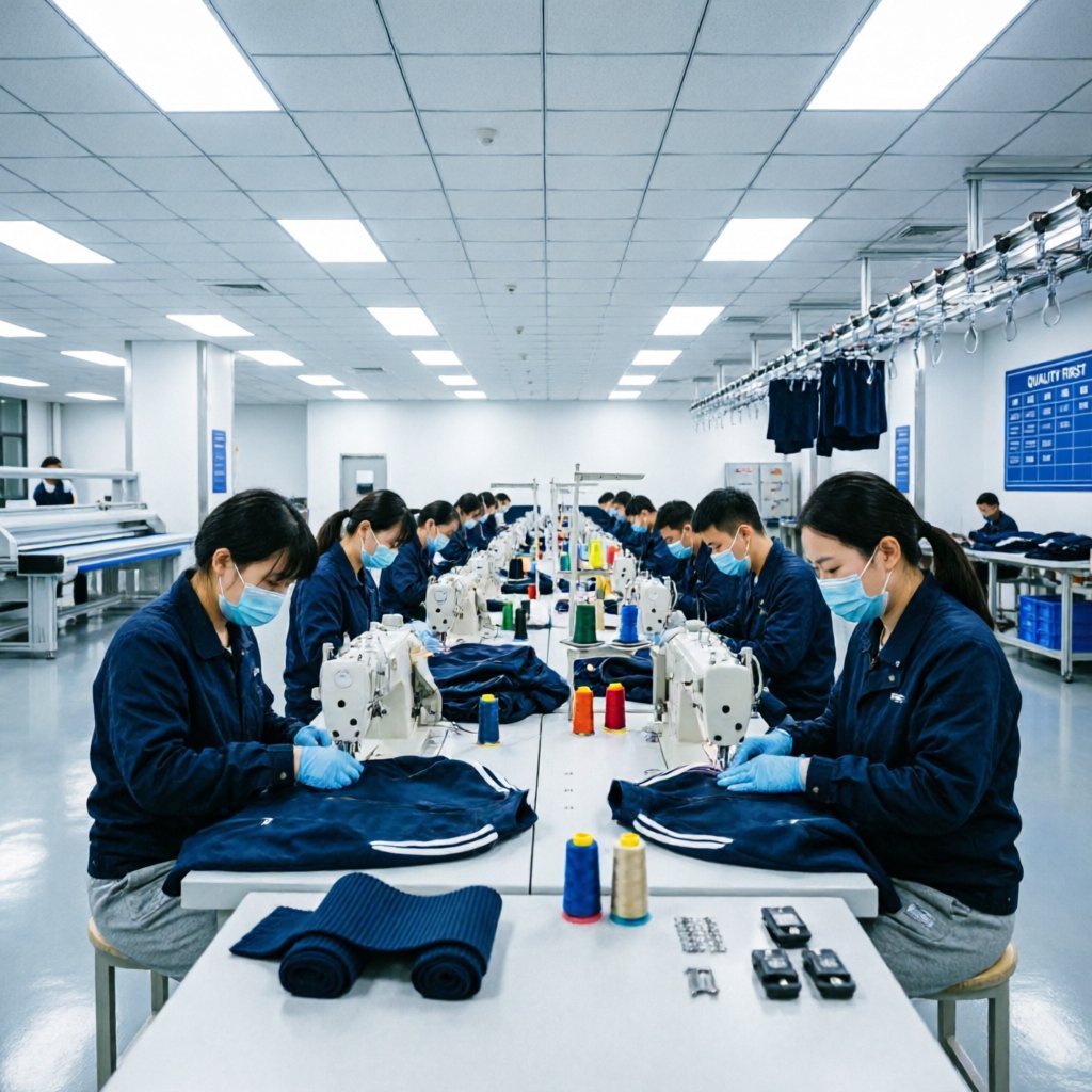 Modern sportswear production line in China