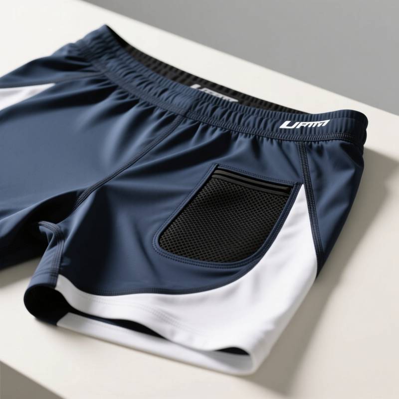 Athletic shorts compression liner with power-mesh pocket