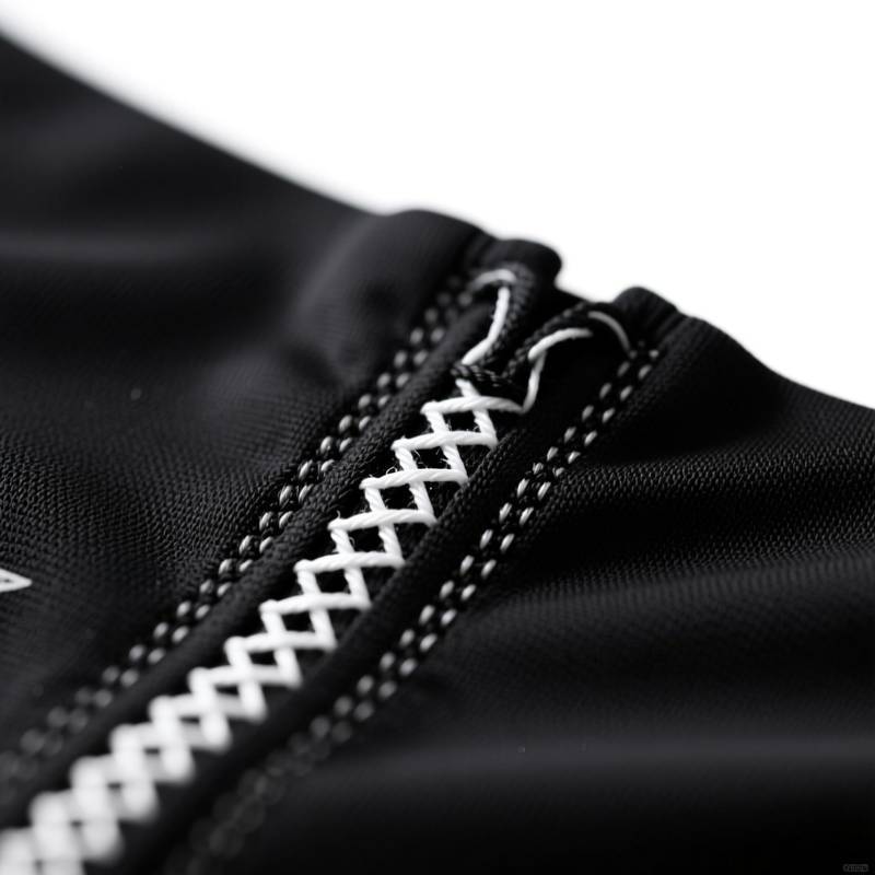 Flatlock seam detail on technical tennis shorts