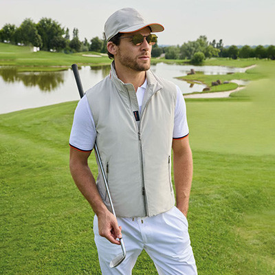 Technical club jacket showing crest embroidery detail