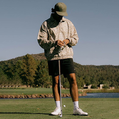 Color-coordinated jacket showing knit cuff vs shell fabric